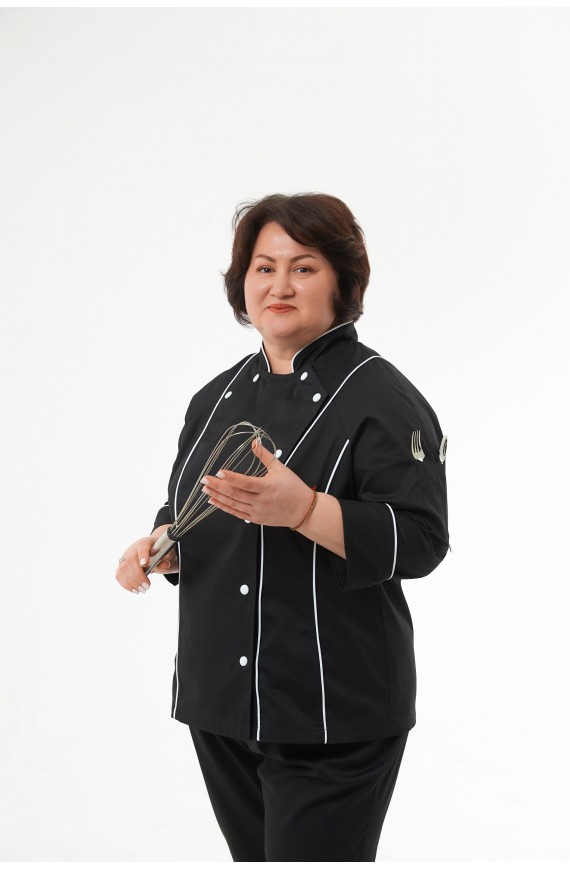 Жіночий кухарський кітель АНЕТТ, чорний