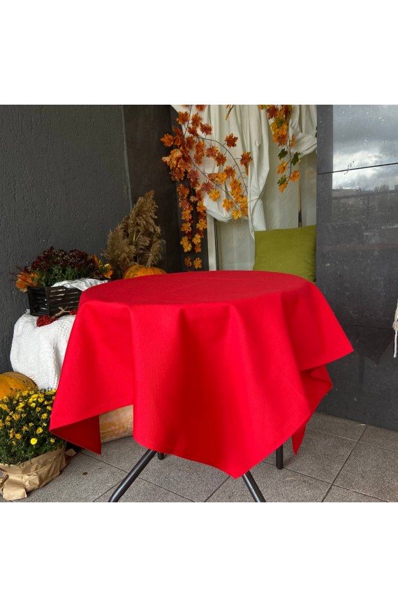 Red tablecloth with Teflon coating