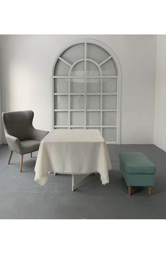  Tablecloth with lace Elbrus champagne water-repellent
