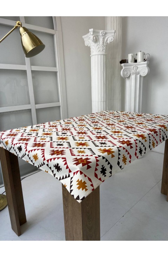 Ethno Print Tablecloth with Teflon Coating