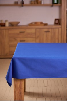 Blue tablecloth with Teflon coating 