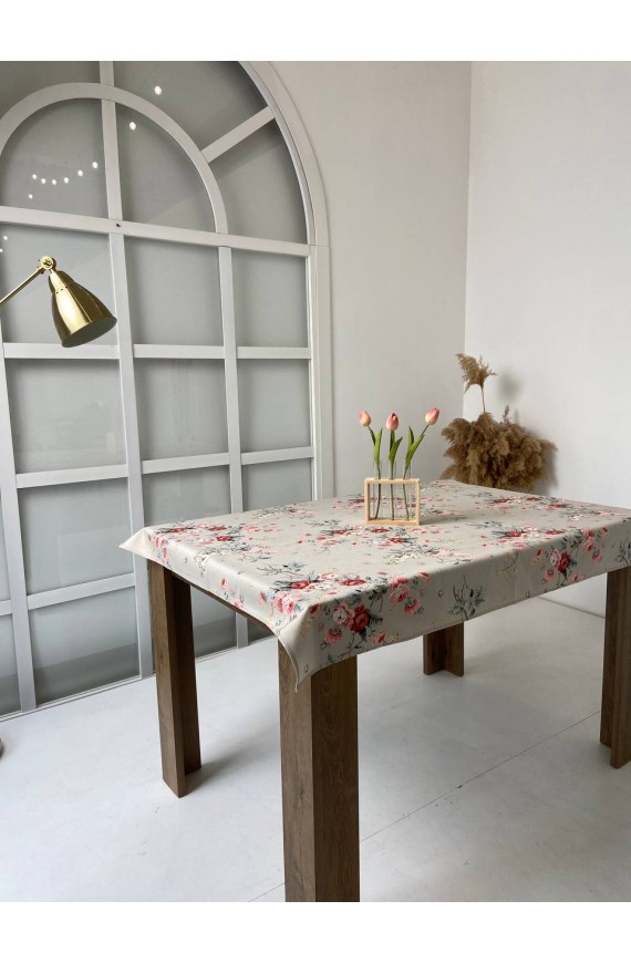 "Rose" Print Tablecloth with Teflon Coating